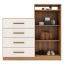 Ver imagem 3 de Cômoda Áurea 2 Portas 4 Gavetas 1,20 M - Comoda para Quarto - Demobile:amêndoa/off White