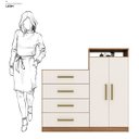 Ver imagem 6 de Cômoda Áurea 2 Portas 4 Gavetas 1,20 M - Comoda para Quarto - Demobile:amêndoa/off White
