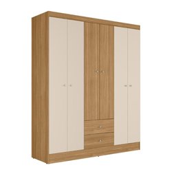 Guarda Roupa Casal 6 Portas 2 Gavetas Itália Freijó Off White Kits Paraná - 1