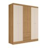 Guarda Roupa Casal 6 Portas 2 Gavetas Itália Freijó Off White Kits Paraná - 1