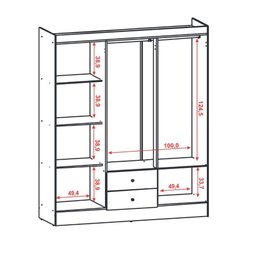 Guarda Roupa Casal 6 Portas 2 Gavetas Itália Freijó Off White Kits Paraná - 5