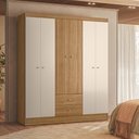 Ver imagem 2 de Guarda Roupa Casal 6 Portas 2 Gavetas Itália Freijó Off White Kits Paraná
