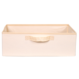 Caixa colorida 42x15x28 com alça-  Organibox Bege Palha - 3