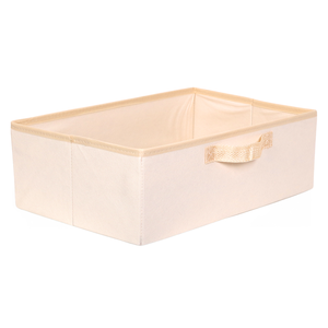 Caixa colorida 42x15x28 com alça-  Organibox Bege Palha