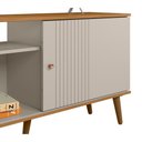 Ver imagem 5 de Rack Bancada Ruan Mdp/mdf Tv até 50 Polegadas Porta e Nichos Nature/off White G77 - Gran Belo