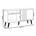 Ver imagem 4 de Rack Bancada Ruan Mdp/mdf Tv até 50 Polegadas Porta e Nichos Nature/off White G77 - Gran Belo