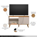 Ver imagem 3 de Rack Bancada Ruan Mdp/mdf Tv até 50 Polegadas Porta e Nichos Nature/off White G77 - Gran Belo