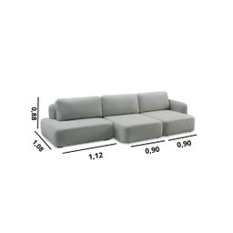 Sofa Retratil Liverpool 3,12m 3 Lugares Tecido Boucle Cinza - 3