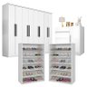 Quarto de Casal Guarda Roupa 1684 e Cômoda Exellence 8000 com 02 Sapateiras Lais Branco Brilho – Ara - 1
