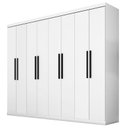 Ver imagem 2 de Quarto de Casal Guarda Roupa 1684 e Cômoda Exellence 8000 com 02 Sapateiras Lais Branco Brilho – Ara