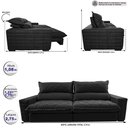 Ver imagem 2 de Sofá Retrátil e Reclinável 2,75m Molas Ensacadas Cama inBox Elegance com ThermoGel Velusoft