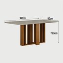 Ver imagem 4 de Conjunto Sala de Jantar Jade Gold 1,60m com 6 Cadeiras Jade Cinamomo/Linho Chumbo