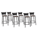 Ver imagem 1 de Kit 6 Banquetas para Balcão Cozinha Gourmet Junco Preto Bancada Ilha Banco 60cm Itagold