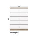Ver imagem 4 de Cômoda Quarto Infantil 75cm 5 Gavetas Teddy H02 - D'Rossi