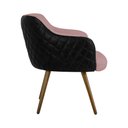 Ver mais imagens de Kit 2 Poltronas Decorativas Kitana Pés Palito Couro/Linho Preto/Rosa - Gran Belo