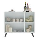 Ver imagem 3 de Aparador Buffet 3 Portas Retrô Veneza Multimóveis V1009 Branco/Preto Branco/Preto