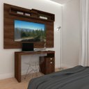 Ver imagem 1 de Quarto de Solteiro com Escrivaninha e Painel para TV até 50 Polegadas Valencia Espresso Móveis