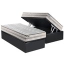 Ver imagem 1 de Cama Box Baú Solteiro: Colchão Espuma D33 Paropas Pasquale Plus Euro Pillow + Base CRC Suede Grey(88