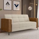 Ver imagem 2 de Sofá 3 Lugares Sala Living Industrial 200cm Senna K01 Couríssimo Whisky Linho Champanhe - Lyam