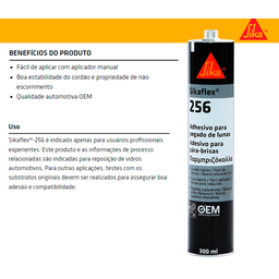 Sikaflex 256 - Cola Selante Preto Para Vidros E Parabrisas - 2