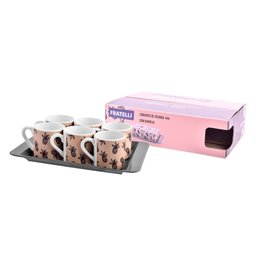 Conjunto de Xícaras Fratelli com Bandeja 6 Peças 85ml Rosa - 2