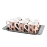 Conjunto de Xícaras Fratelli com Bandeja 6 Peças 85ml Rosa - 1
