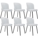 Ver imagem 1 de Kit 6 Cadeiras Sala de Jantar Estofada Gavi L02 Linho Cinza - Lyam Decor