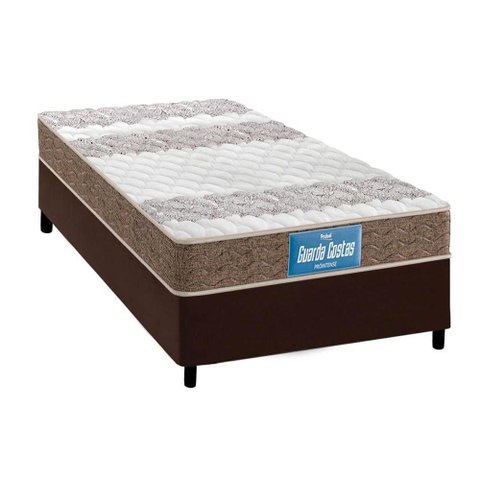 Cama Box Solteiro: Colchão Espuma Probel D33/EP Anatômico Guarda Costas Próintense Double Face + Bas