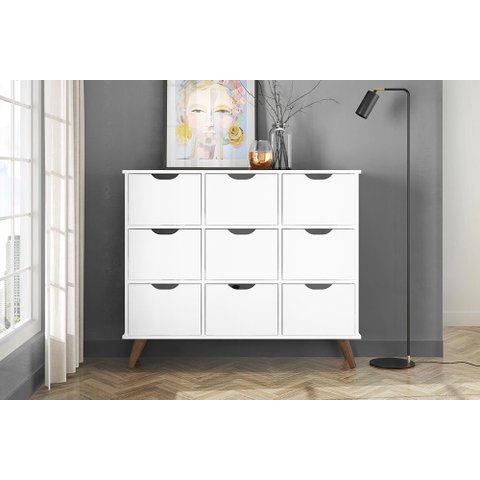 Nicho Organizador Retro Branco com 9 Gavetas Brancos 108 x 92,5cm - FdECOR