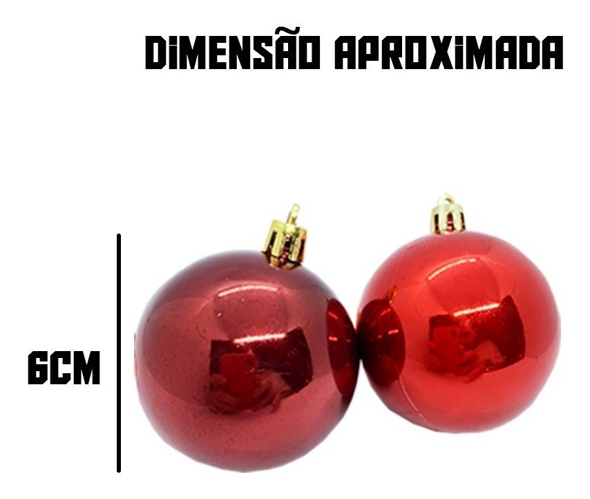 Bolas De Natal Mista Vermelho e Vinho C/30PCS 6cm - 4