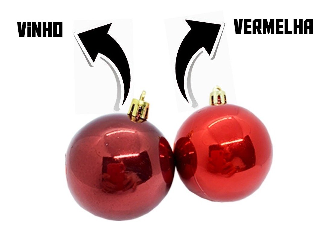 Bolas De Natal Mista Vermelho e Vinho C/30PCS 6cm - 3