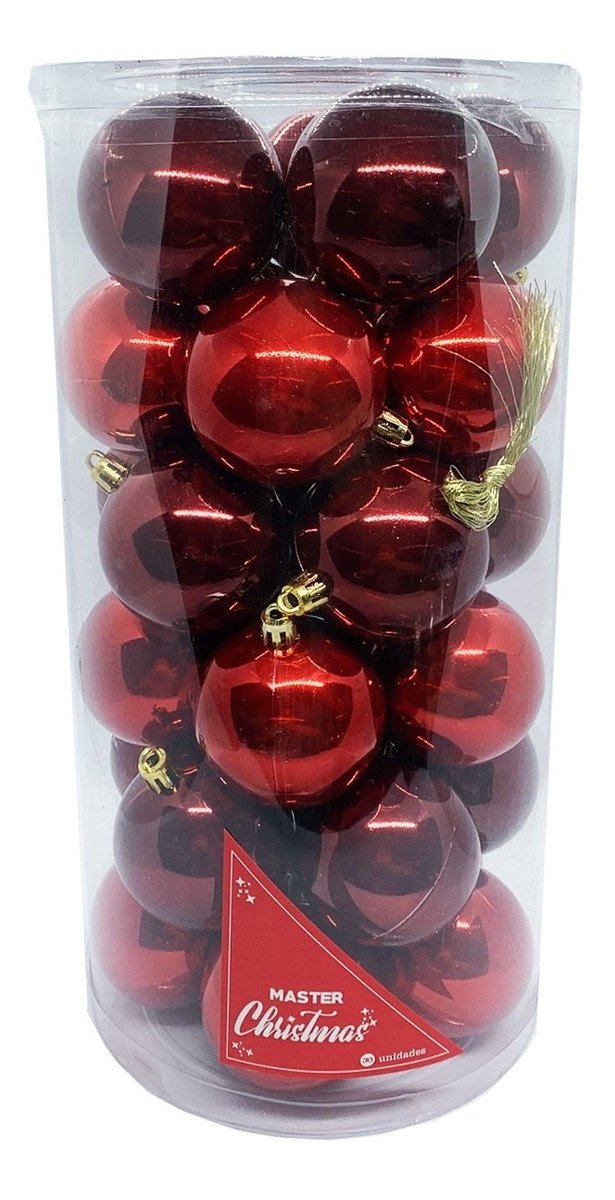 Bolas De Natal Mista Vermelho e Vinho C/30PCS 6cm - 2