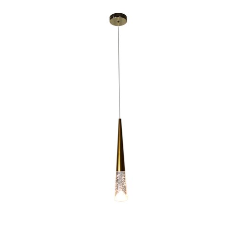 Pendente Cone Dourado Vidro 41cm Led 6W 3200K Bivolt PARIS LUZ