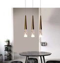 Ver imagem 2 de Pendente Cone Dourado Vidro 41cm Led 6W 3200K Bivolt PARIS LUZ