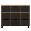 Ver imagem 3 de Nicho Organizador 9 Gavetas com Rodízios Freijó/preto - Qmovi