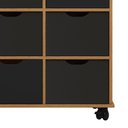 Ver imagem 4 de Nicho Organizador 9 Gavetas com Rodízios Freijó/preto - Qmovi