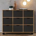 Ver imagem 1 de Nicho Organizador 9 Gavetas com Rodízios Freijó/preto - Qmovi