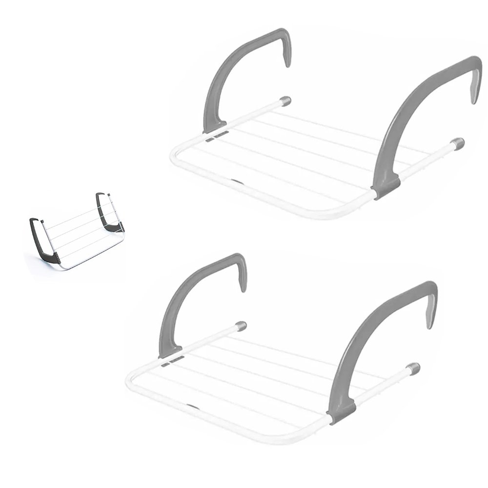 Mini Varal Portatil Kit 2 Unidades Janela Box Banheiro Lavanderia Secador de Roupa Externo - 1