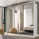 Ver imagem 1 de Guarda Roupa Casal com Espelho 3 Portas Espelho Champ Belmax:branco