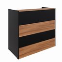 Ver imagem 2 de Balcão Atendimento Recepção Escritório 90 Cm X 110 Cm F5 Cor:nogal com Preto