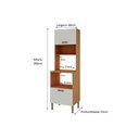 Ver imagem 2 de Paneleiro de Cozinha Essência Torre Quente C/ 2 Portas e 3 Nichos P/ Forno 60cm Freijo/white Laca