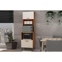 Ver imagem 1 de Paneleiro de Cozinha Essência Torre Quente C/ 2 Portas e 3 Nichos P/ Forno 60cm Freijo/white Laca