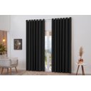 Ver imagem 1 de Cortina Blackout Bloqueia Luz Decoração Luxo 2 Metros Preta