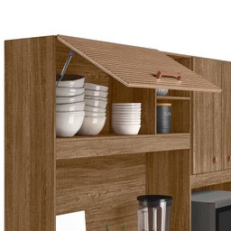 Cozinha Compacta 7 Portas e 1 Gaveta Alecrim Carvalho Rústico / Ripado Madeira - Nicioli - 4 Cozinha Compacta 7 Portas e 1 Gaveta Alecrim Carvalho Rústico / Ripado Madeira - Nicioli - 4