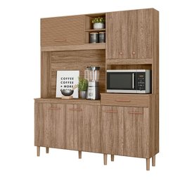 Cozinha Compacta 7 Portas e 1 Gaveta Alecrim Carvalho Rústico / Ripado Madeira - Nicioli - 3 Cozinha Compacta 7 Portas e 1 Gaveta Alecrim Carvalho Rústico / Ripado Madeira - Nicioli - 3