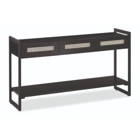 Aparador 142 cm MH-5367 Herval Carvalho Preto Base Metalica Preta