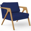 Ver imagem 3 de Kit 3 Poltronas Decorativas Sala Pietra Estrutura de Madeira L02 Suede Azul Marinho - Lyam Decor
