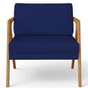 Ver imagem 7 de Kit 3 Poltronas Decorativas Sala Pietra Estrutura de Madeira L02 Suede Azul Marinho - Lyam Decor