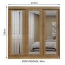 Ver imagem 3 de Guarda-roupa Casal Madesa Kansas 3 Portas de Correr de Espelho 3 Gavetas