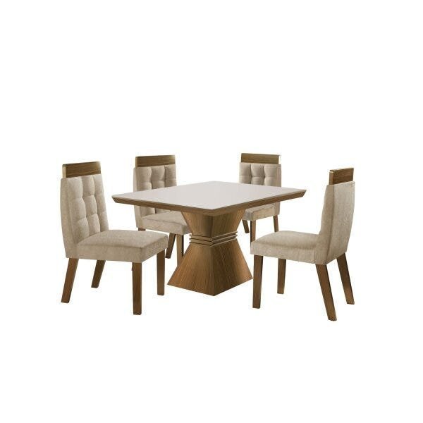 Conjunto Sala de Jantar Mesa e 4 Cadeiras Cronos Tik Plus Espresso Móveis - 2